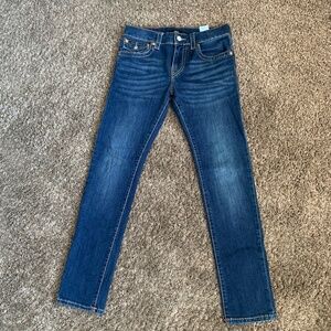 True Religion Rocco Relaxed Skinny Jeans Sz.30 Mid Rise Dark Medium Wash Denim